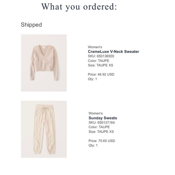 Like new Abercrombie Soft A&F Collection matching set - Picture 8 of 8